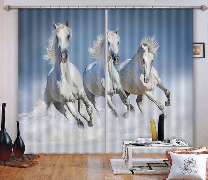 3D Running Horses 49 Curtains Drapes Wallpaper AJ Wallpaper 