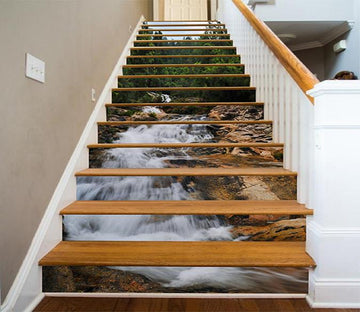 3D River Bed Rocks 764 Stair Risers Wallpaper AJ Wallpaper 