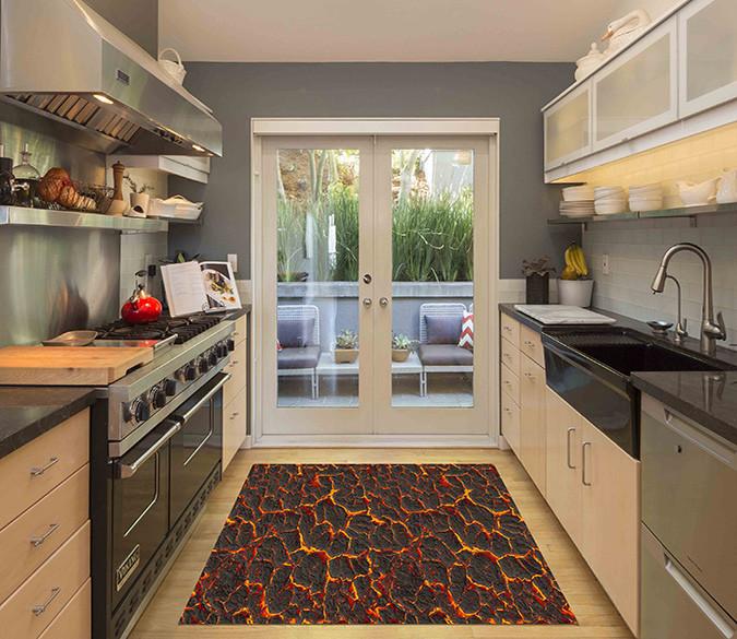 3D Volcanic Eruptions Kitchen Mat Floor Mural Wallpaper AJ Wallpaper 