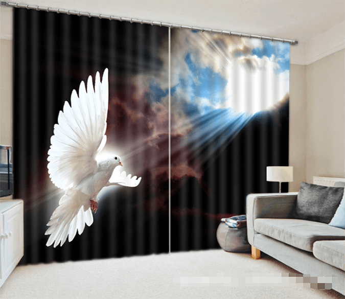 3D Sky White Bird 1240 Curtains Drapes Wallpaper AJ Wallpaper 