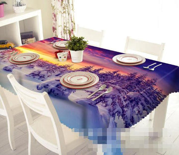 3D Snow Forest Sunset 1285 Tablecloths Wallpaper AJ Wallpaper 