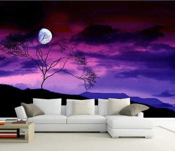 3D Purple Sky Tree 593 Wallpaper AJ Wallpaper 