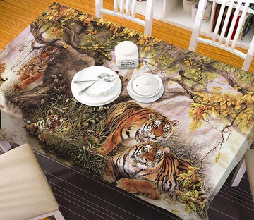 3D Tree Tigers 240 Tablecloths Wallpaper AJ Wallpaper 