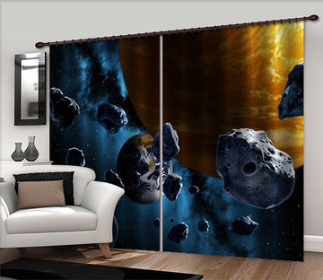 3D Space Planets Stones 2439 Curtains Drapes Wallpaper AJ Wallpaper 