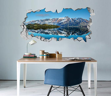 3D Blue Mountain Lake 310 Broken Wall Murals Wallpaper AJ Wallpaper 