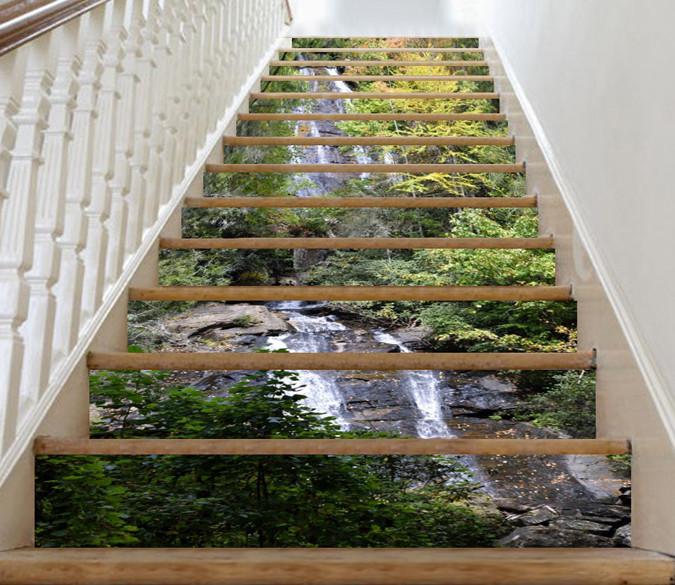 3D Mountain Stream 9 Stair Risers Wallpaper AJ Wallpaper 