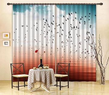 3D Flying Birds 490 Beach Curtains Drapes Wallpaper AJ Wallpaper 