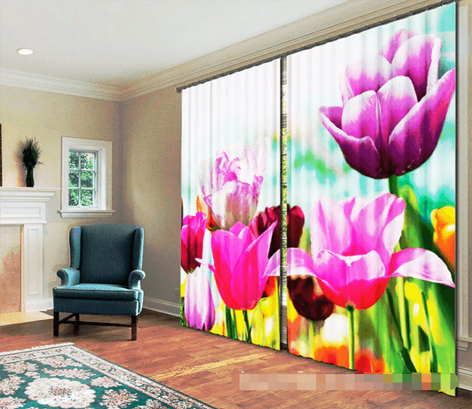 3D Bright Flowers 1188 Curtains Drapes Wallpaper AJ Wallpaper 