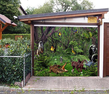 3D Forest Animals 010 Garage Door Mural Wallpaper AJ Wallpaper 
