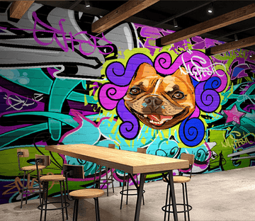 3D Colored Dog Face 130 Wallpaper AJ Wallpaper 
