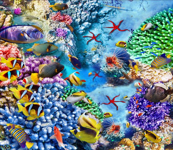 3D Beautiful Colorful Sea Floor Mural Wallpaper AJ Wallpaper 2 