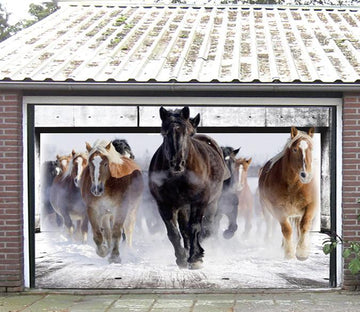 3D Running Horses 281 Garage Door Mural Wallpaper AJ Wallpaper 