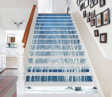 3D Seaside Bare Trees 1451 Stair Risers Wallpaper AJ Wallpaper 