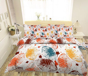 3D Leaves Pattern 92 Bed Pillowcases Quilt Wallpaper AJ Wallpaper 