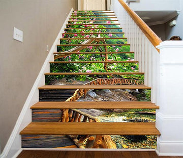 3D Mountain Wood Road 1289 Stair Risers Wallpaper AJ Wallpaper 