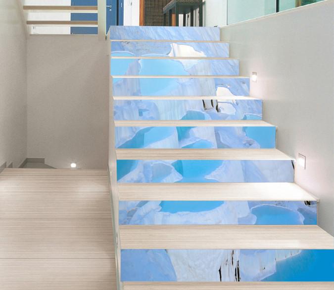 3D Iceberg Lakes 1313 Stair Risers Wallpaper AJ Wallpaper 