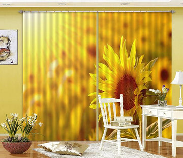 3D Shining Sunflower 270 Curtains Drapes Wallpaper AJ Wallpaper 