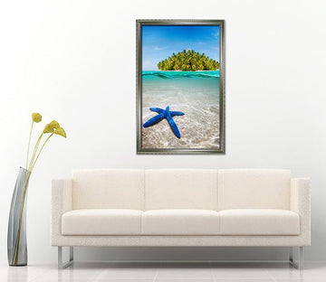 3D Blue Starfish 039 Fake Framed Print Painting Wallpaper AJ Creativity Home 