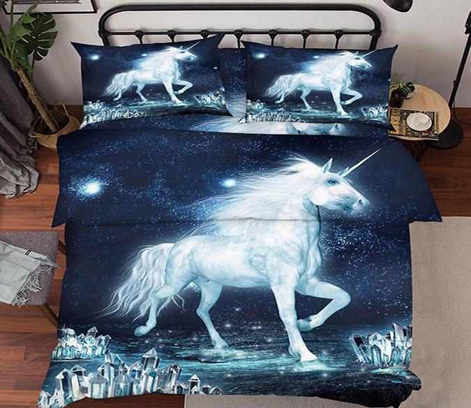 3D Dazzling Unicorn 109 Bed Pillowcases Quilt Wallpaper AJ Wallpaper 
