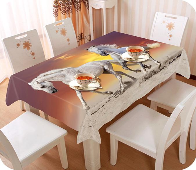 3D Running Horses 753 Tablecloths Wallpaper AJ Wallpaper 