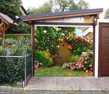 3D Courtyard Flowers 105 Garage Door Mural Wallpaper AJ Wallpaper 