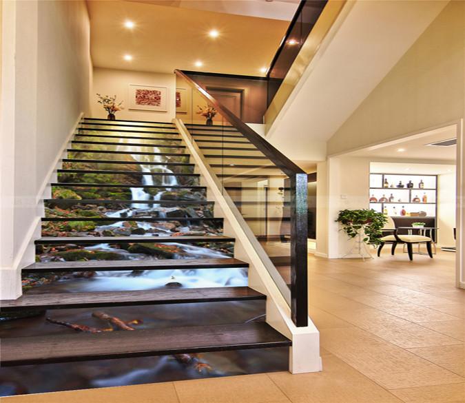 3D Stream Scenery 91 Stair Risers Wallpaper AJ Wallpaper 