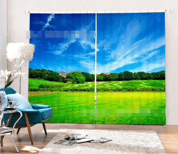 3D Green Farmland 1369 Curtains Drapes Wallpaper AJ Wallpaper 