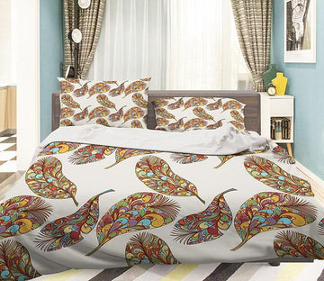 3D Feathers Pattern 172 Bed Pillowcases Quilt Wallpaper AJ Wallpaper 