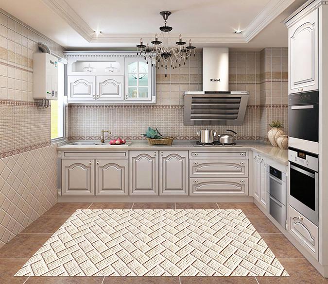 3D Elegant Metal Pattern Kitchen Mat Floor Mural Wallpaper AJ Wallpaper 