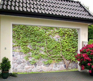 3D Bricks Wall Green Vines 434 Garage Door Mural Wallpaper AJ Wallpaper 