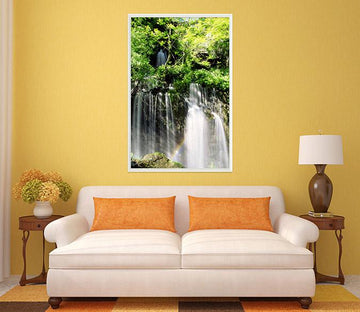 3D Waterfall Woods 010 Fake Framed Print Painting Wallpaper AJ Creativity Home 