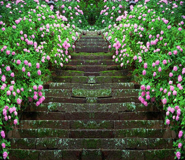 3D Mossy Stone Steps Floor Mural Wallpaper AJ Wallpaper 2 