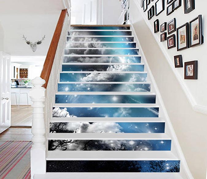 3D Pretty Stars Sky 1102 Stair Risers Wallpaper AJ Wallpaper 