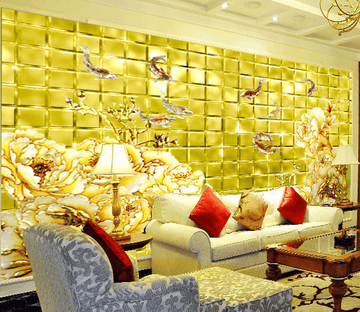 Yellow Squares Wallpaper AJ Wallpaper 