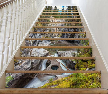 3D River Dry Period 872 Stair Risers Wallpaper AJ Wallpaper 