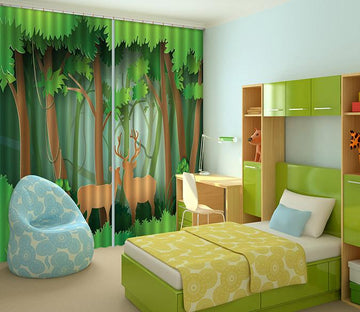 3D Trees Animals 530 Curtains Drapes Wallpaper AJ Wallpaper 