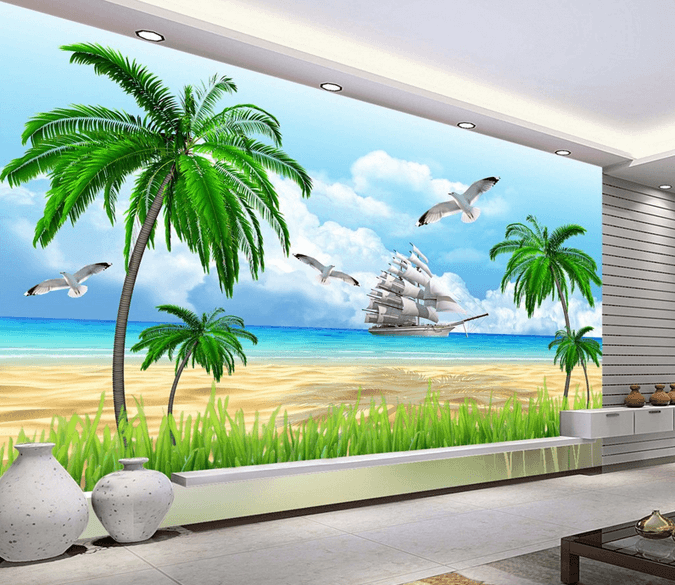 Beach And Sea Galleon Wallpaper AJ Wallpaper 
