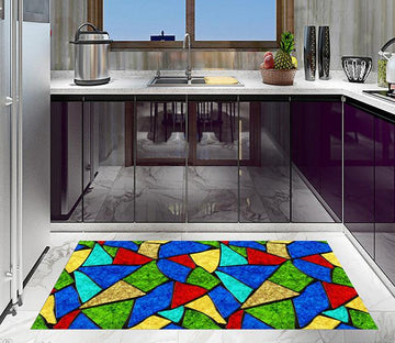 3D Color Blocks Pattern Kitchen Mat Floor Mural Wallpaper AJ Wallpaper 