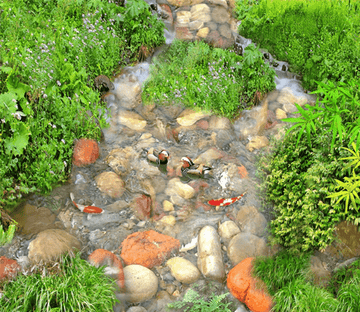 3D Stream Animals Floor Mural Wallpaper AJ Wallpaper 2 