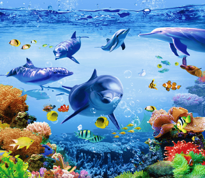3D Beautiful Ocean World Floor Mural Wallpaper AJ Wallpaper 2 