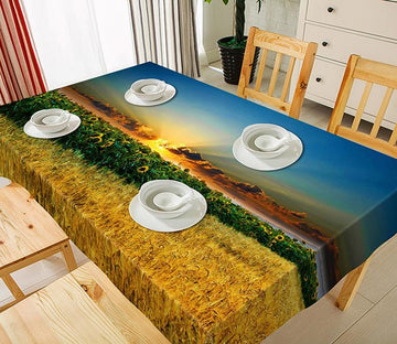 3D Wheat And Sunflowers Field 112 Tablecloths Wallpaper AJ Wallpaper 