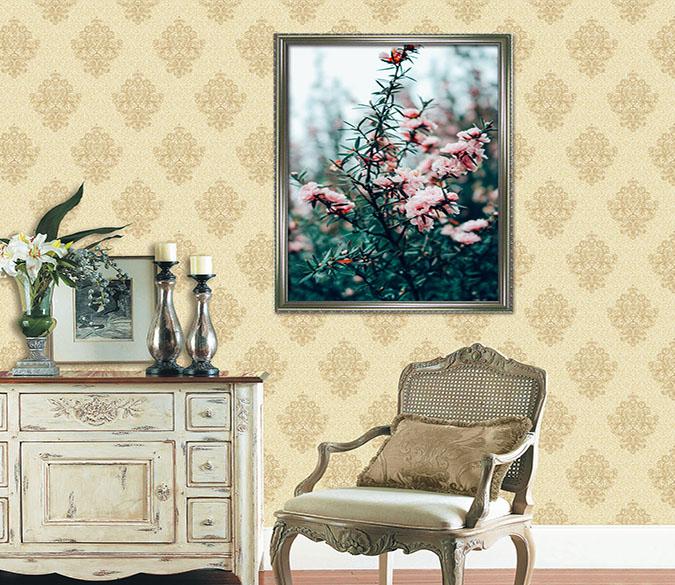 3D Among The Flowers 018 Fake Framed Print Painting Wallpaper AJ Creativity Home 