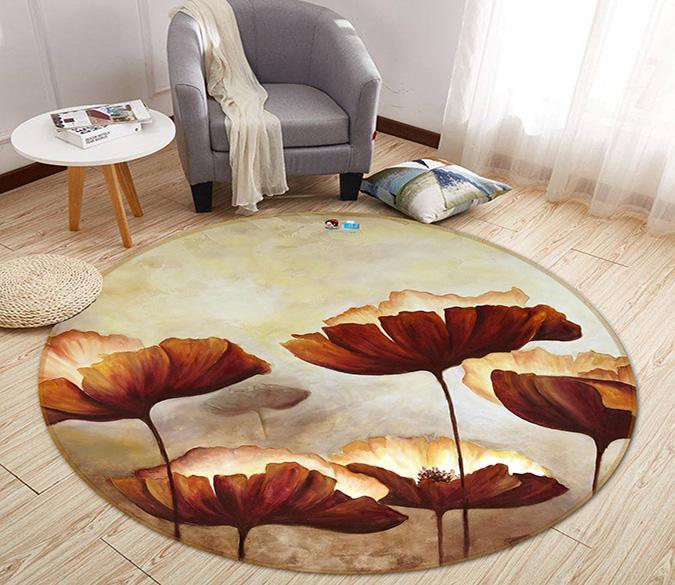 3D Flowers Painting 71 Round Non Slip Rug Mat Mat AJ Creativity Home 