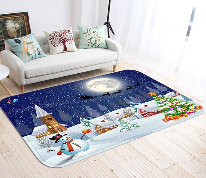 3D Christmas Eve Scenery 93 Non Slip Rug Mat Mat AJ Creativity Home 