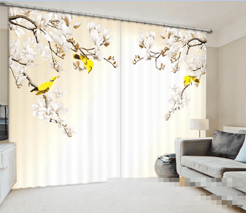 3D Flowers Tree Birds 951 Curtains Drapes Wallpaper AJ Wallpaper 