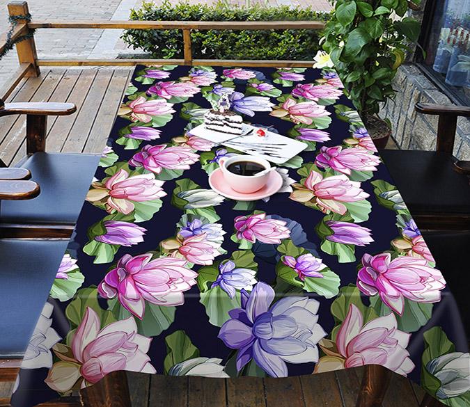 3D Lotus Flowers 645 Tablecloths Wallpaper AJ Wallpaper 