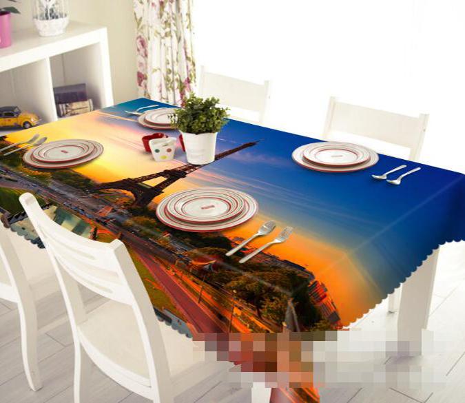 3D Paris Sunset 1289 Tablecloths Wallpaper AJ Wallpaper 