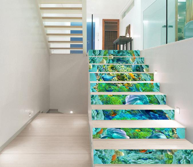 3D Beautiful Ocean World 78 Stair Risers Wallpaper AJ Wallpaper 