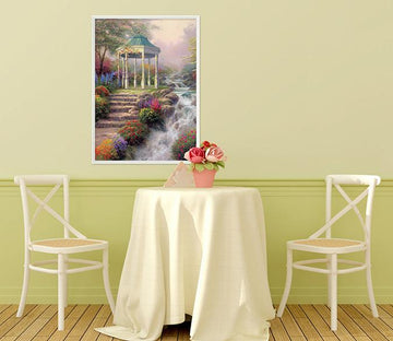 3D Small Pavilion River 008 Fake Framed Print Painting Wallpaper AJ Creativity Home 