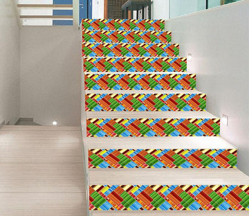 3D Colorful Four Deformations 1698 Stair Risers Wallpaper AJ Wallpaper 